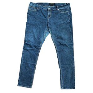 Rocawear Jeans Skinny Embroidered Stretch Blue Denim Womens Plus Size 22